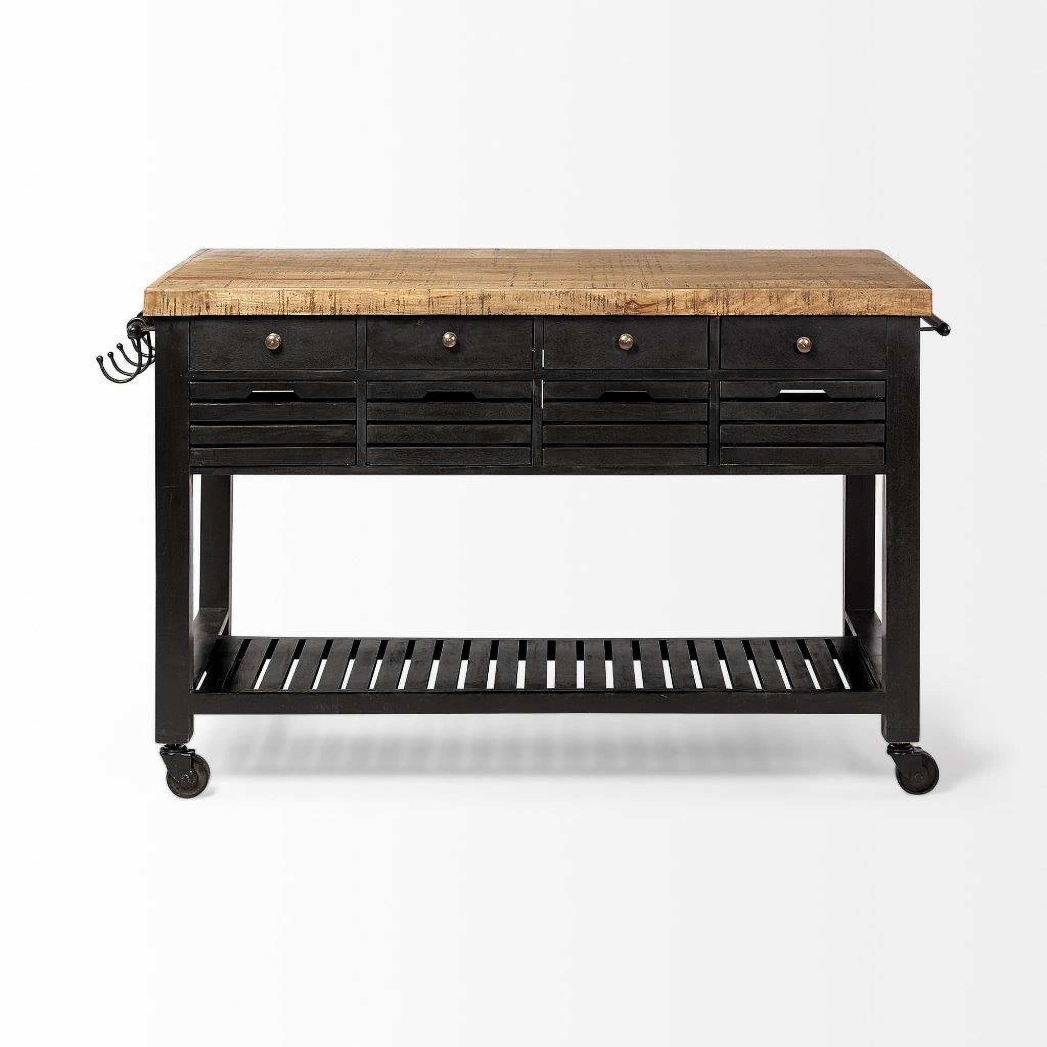 Columbia Black Wooden Kitchen Island By Mercana | 1Stopbedrooms within Columbia Black Wooden Kitchen Island
