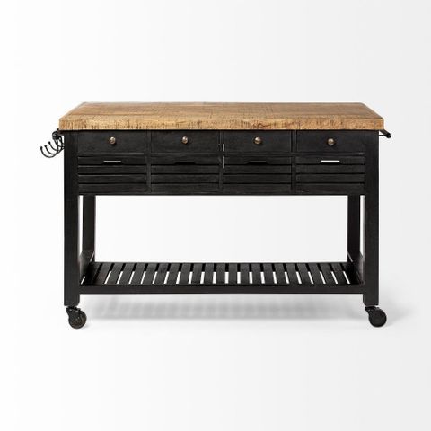 Columbia Black Wooden Kitchen Island By Mercana | 1Stopbedrooms within Columbia Black Wooden Kitchen Island