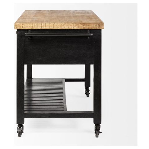 Columbia Black Wooden Kitchen Island Shop Kitchen Islands & Carts ... for Columbia Black Wooden Kitchen Island