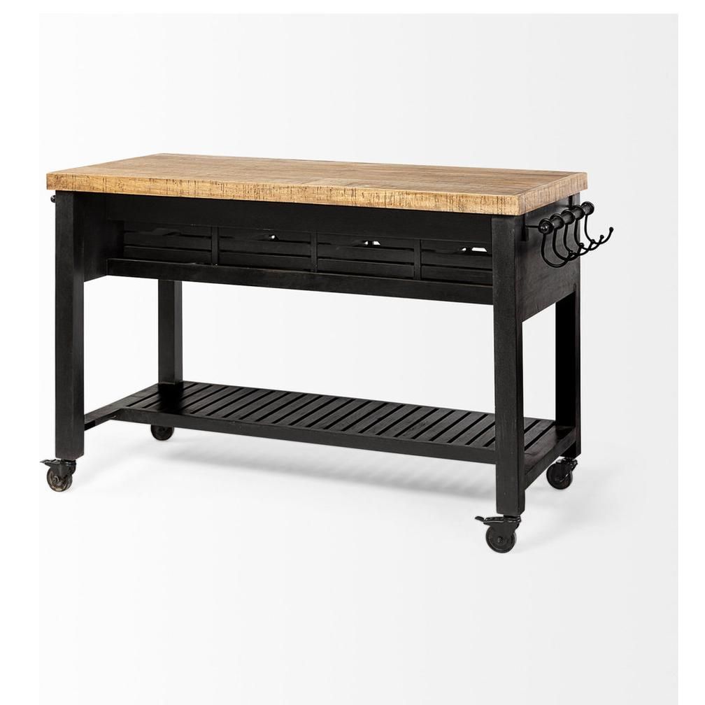 Columbia Black Wooden Kitchen Island Shop Kitchen Islands &amp; Carts ... within Columbia Black Wooden Kitchen Island