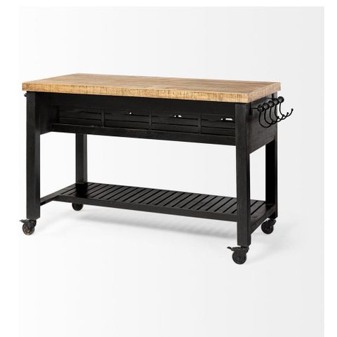 Columbia Black Wooden Kitchen Island Shop Kitchen Islands & Carts ... within Columbia Black Wooden Kitchen Island