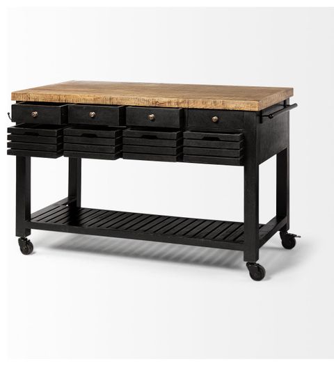 Columbia Black Wooden Kitchen Island - Transitional - Kitchen Islands ... regarding Caring for Your Columbia Black Wooden Kitchen Island Tips and Tricks