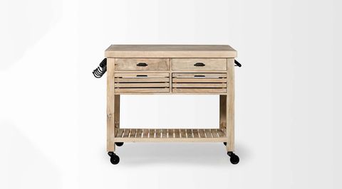 Columbia Ii - Wood N Tassel Home regarding Columbia Ii Light Brown Base, Black Iron Knobs Rolling Kitchen Island