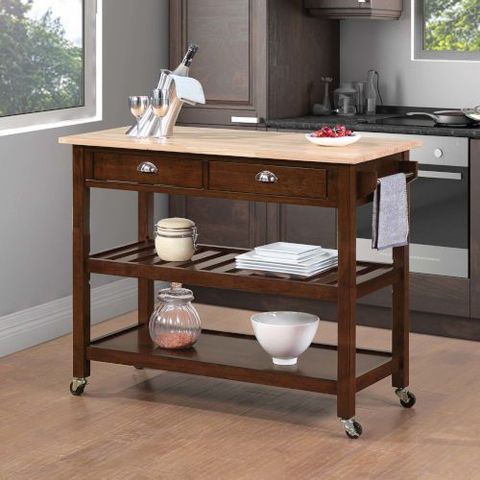 Convenience Concepts American Heritage Espresso Butcher Block Three ... for Choosing the Right American Heritage Kitchen Cart for Your Needs