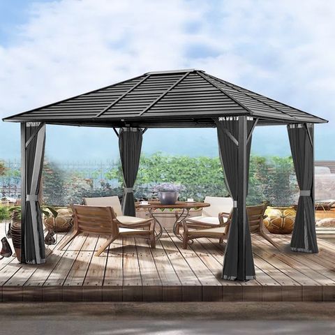 Coveronics 12 Ft. W X 10 Ft. D Hardtop Aluminum Patio Gazebo & Reviews ... within Weathering the Storm with Your Himari Gazebo Durability Insights