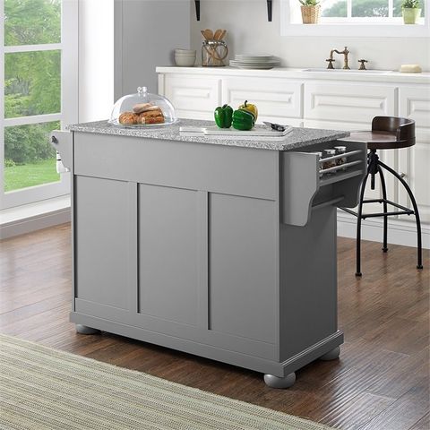 Crosley Alexandria Gray Granite Top Kitchen Island In Vintage Gray ... within Beyond the Countertop Exploring the Functionality of the Alexandria Cart