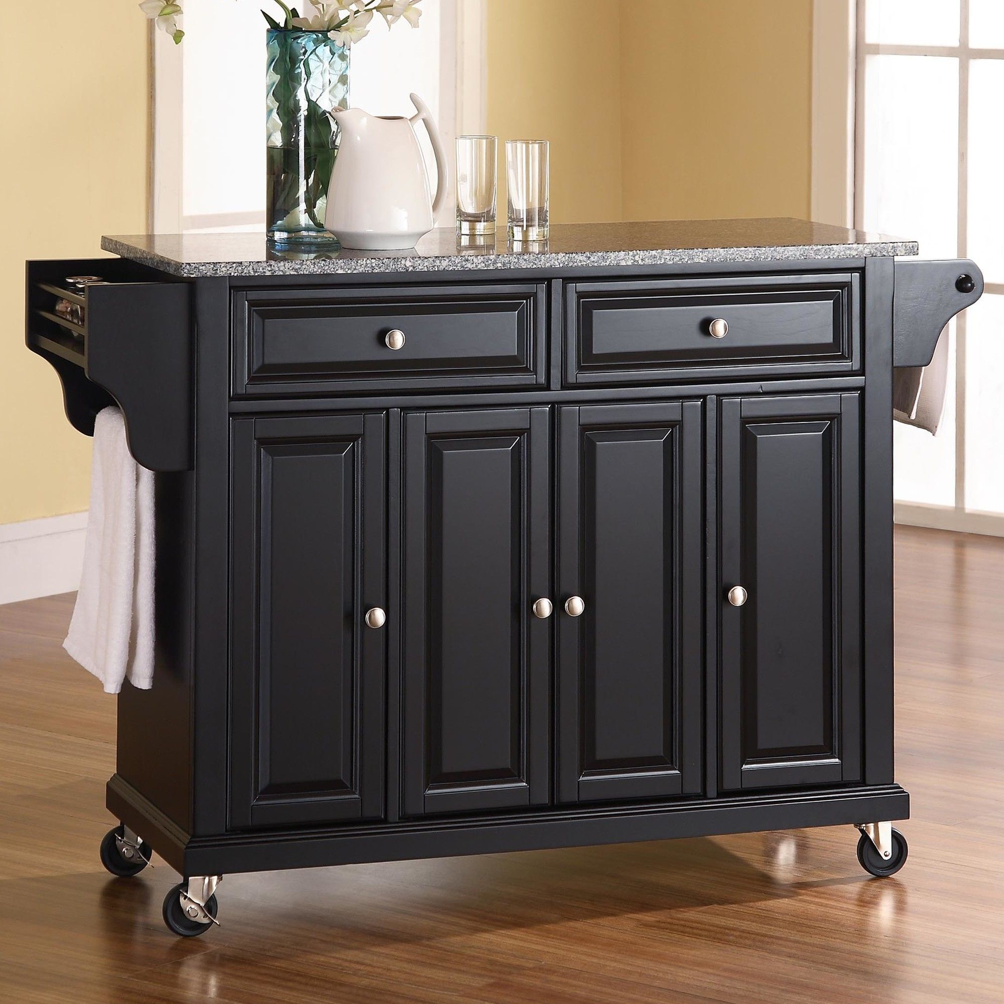 Crosley Alexandria Kitchen Island With Granite Top | Kitchen Tops ... regarding Beyond the Countertop Exploring the Functionality of the Alexandria Cart