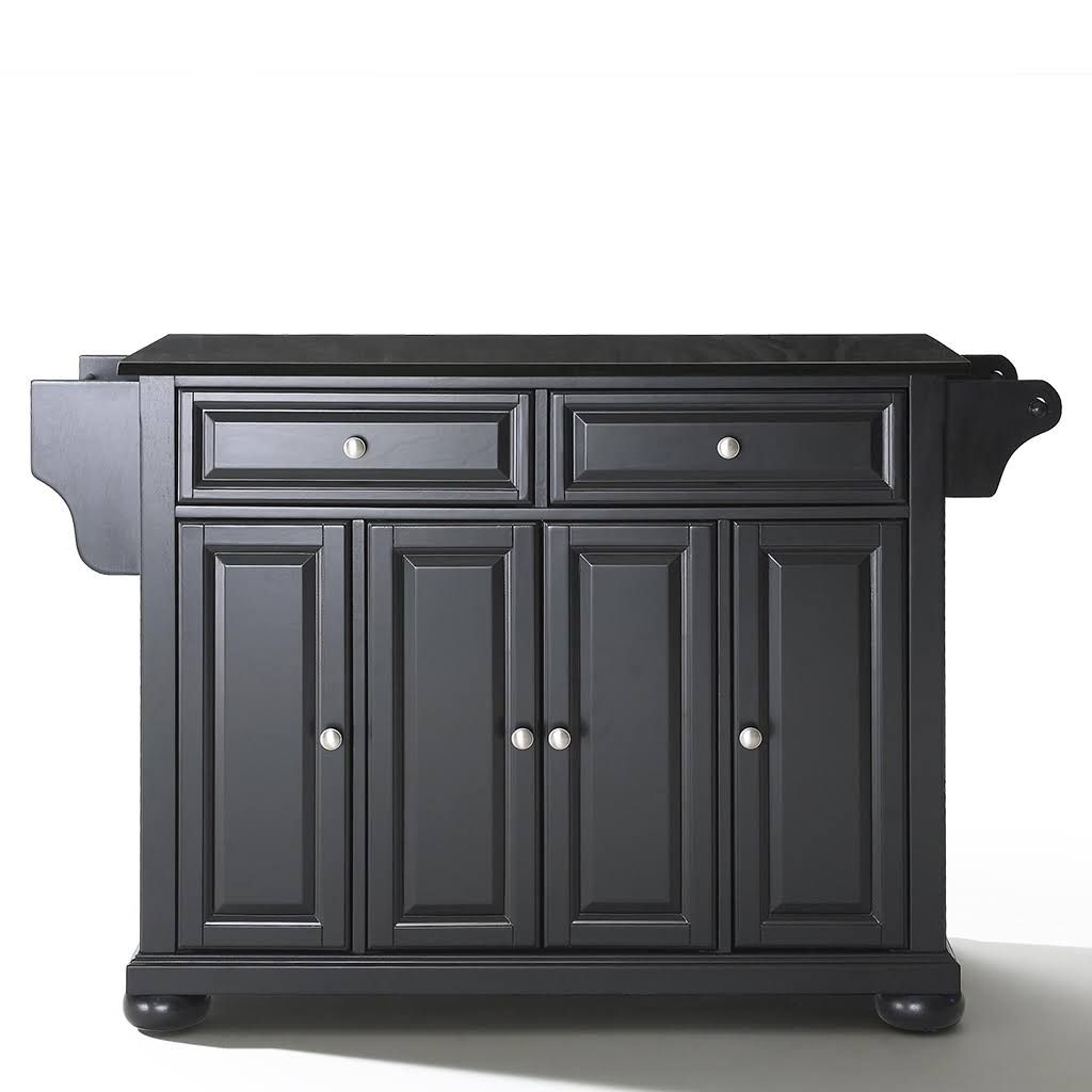 Crosley Alexandria Solid Black Granite Top Kitchen Island Black - Itgaps intended for Alexandria Granite Top Kitchen Island/Cart Gray/Black