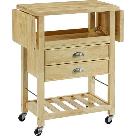 Crosley Cf3023-Na Bristol Double Drop Leaf Kitchen Cart Natural Wood ... with regard to Caring for Your Bristol Double Drop Leaf Cart Maintaining and Preserving Your Investment