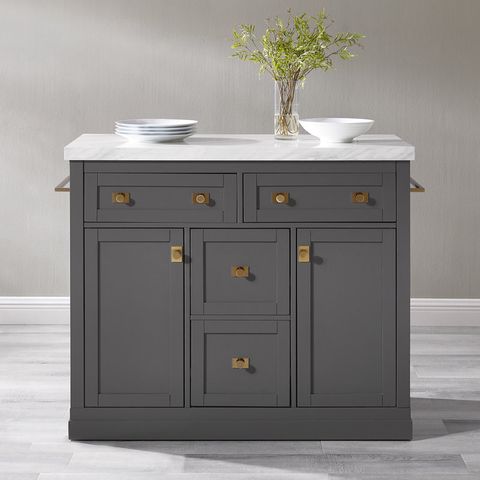 Crosley Claire Kitchen Island With Solid + Manufactured Wood Top | Wayfair pertaining to Claire Kitchen Island