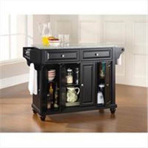 Crosley Furniture Cambridge Solid Granite Top Kitchen Island In Black ... within Durability and Elegance The Advantages of a Cambridge Solid Granite Top