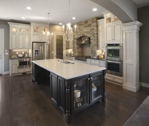 Cultured Stone Kitchens with regard to Acme Mera Kitchen Island White Cultured Stone And Gray Finish