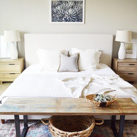 Dean Sand Queen Upholstered Panel Bed - Talavera Garden Decor regarding Dean Sand Full Upholstered 3 Piece Bedroom Set With Madison White Ii Dresser & 2 Drawer Nightstand