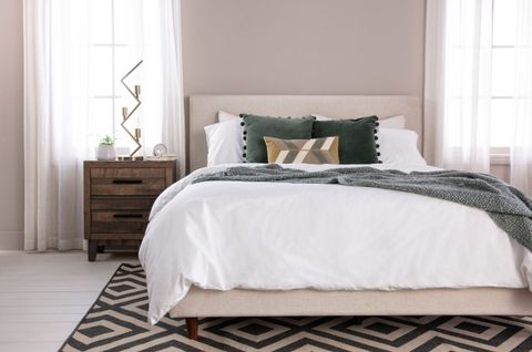 Dean Sand Queen Upholstered Panel Bed - Talavera Garden Decor regarding Dean Sand Full Upholstered 4 Piece Bedroom Set With Madison White Ii Dresser Chest & 2 Drawer Nightstand