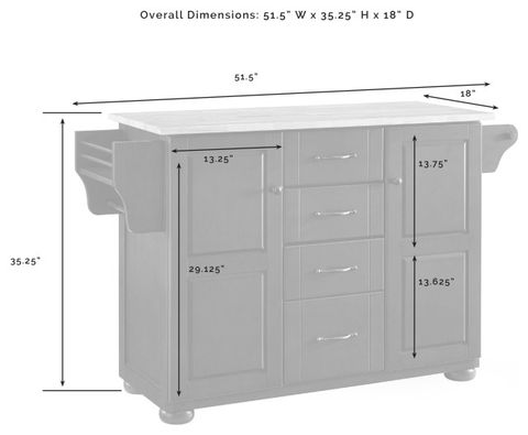 Eleanor Granite Top Kitchen Island Mahogany/White - Traditional ... within Compact Granite Top Kitchen Cart, Mahogany/White
