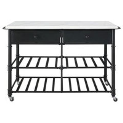 Emery Kitchen Island, White Cultured Stone And Gray Finish ... regarding Beyond Granite Why Cultured Stone is Gaining Popularity