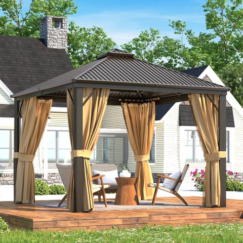 Erommy 10 Ft. W X 10 Ft. D Aluminum Patio Gazebo | Wayfair inside Creating Your Outdoor Oasis A Guide to 10x10 Aluminum Gazebo Placement