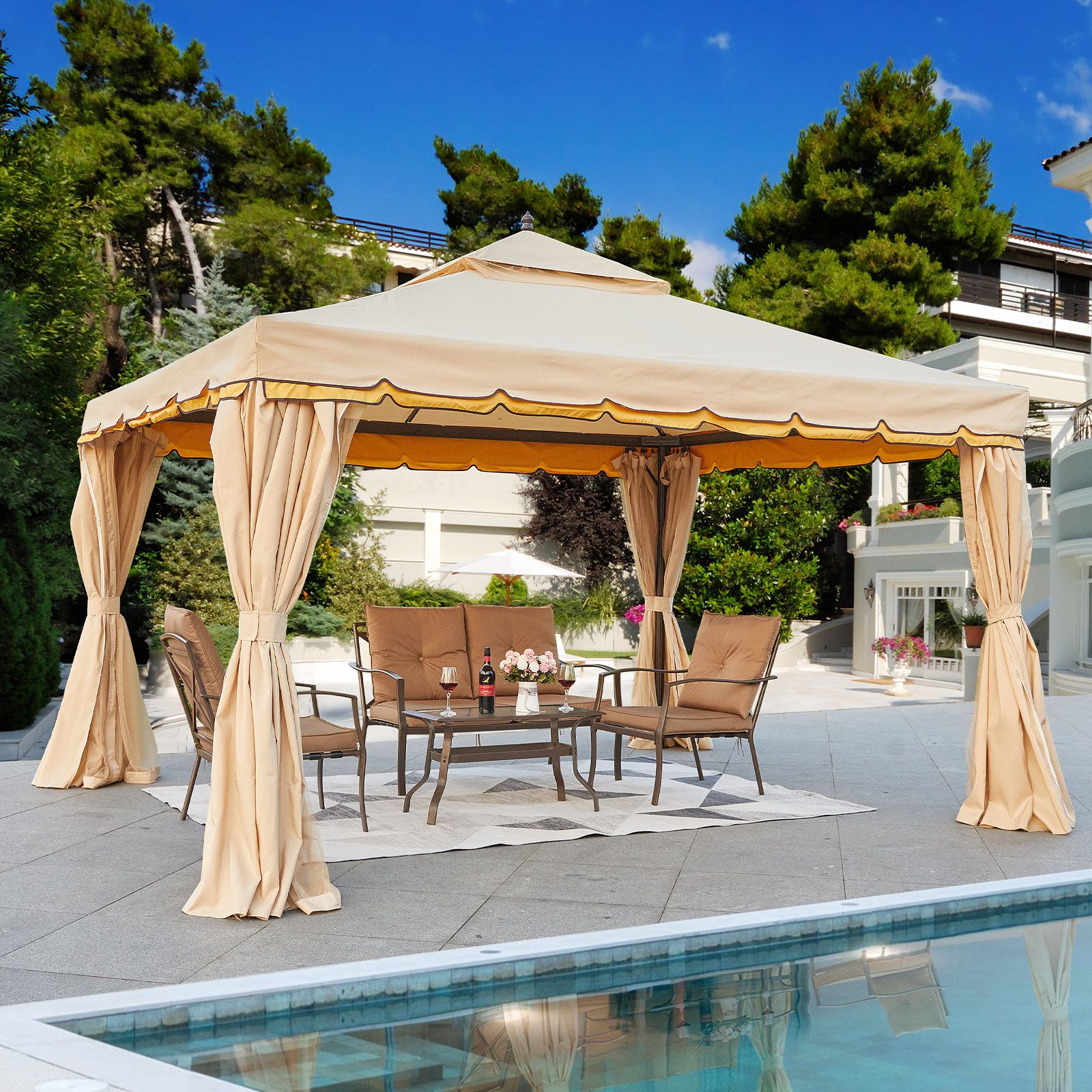 Erommy 12 Ft. W X 10 Ft. D Metal Patio Gazebo &amp; Reviews | Wayfair pertaining to Weathering the Storm with Your Himari Gazebo Durability Insights