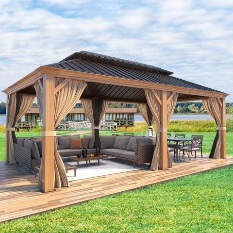 Erommy 12 Ft. W X 20 Ft. D Metal Patio Gazebo & Reviews | Wayfair for Creating an Outdoor Oasis Design Ideas and Considerations for a 20x12 Gazebo