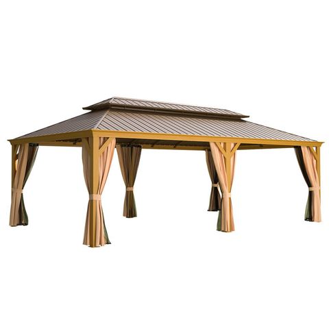 Erommy 14 Ft. W X 24 Ft. D Metal Patio Gazebo - Wayfair Canada for Building Your Dream Backyard A Step by Step Look at Veshali Gazebo Installation