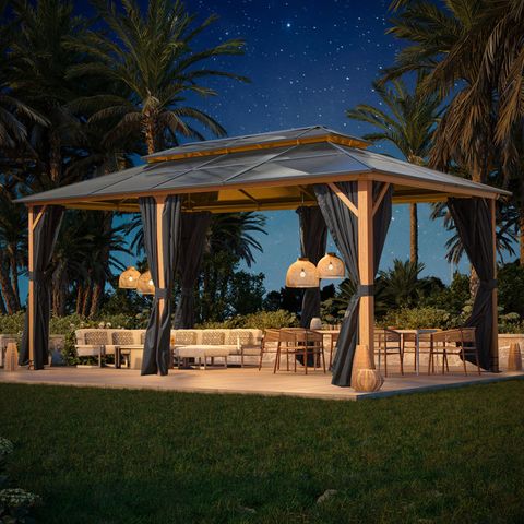 Erommy 20 Ft. W X 12 Ft. D Aluminum Patio Gazebo | Wayfair throughout 20 Ft. W X 12 Ft. D Metal Patio Gazebo