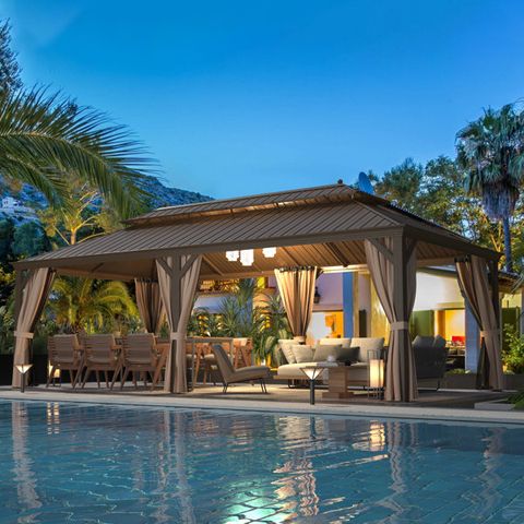 Erommy 24 Ft. W X 12 Ft. D Steel Patio Gazebo | Wayfair pertaining to Building Your Dream Backyard A Step by Step Look at Veshali Gazebo Installation