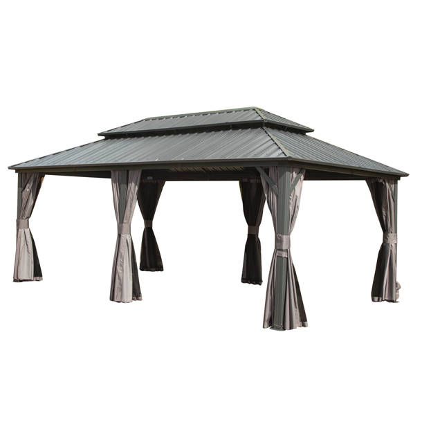 Erommy Hommow 20 Ft. W X 12 Ft. D Aluminum Patio Gazebo &amp; Reviews | Wayfair with regard to Building Your Dream Backyard A Step by Step Look at Veshali Gazebo Installation