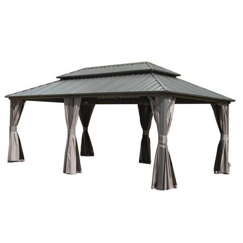 Erommy Hommow 20 Ft. W X 12 Ft. D Aluminum Patio Gazebo & Reviews | Wayfair with regard to Building Your Dream Backyard A Step by Step Look at Veshali Gazebo Installation
