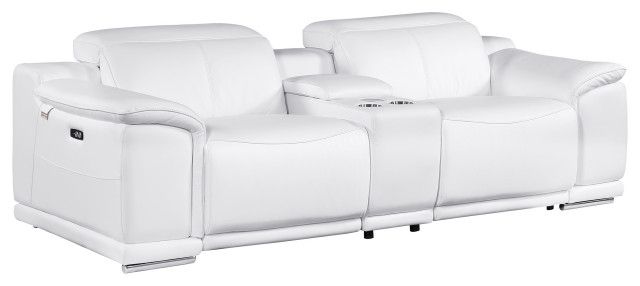 Federico 3-Piece 2-Power Reclining Top Grain Italian Leather Loveseat ... throughout Federico 3-Piece 3-Power Reclining Top Grain Italian Leather Sofa, Beige