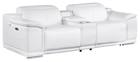 Federico 3-Piece 2-Power Reclining Top Grain Italian Leather Loveseat ... throughout Federico 3-Piece 3-Power Reclining Top Grain Italian Leather Sofa, Beige
