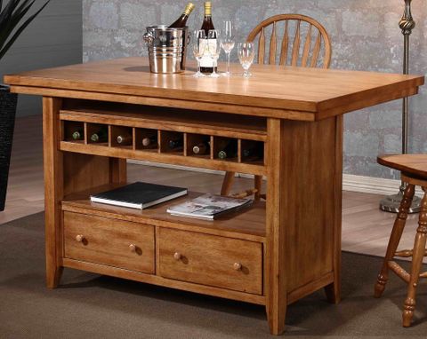 Four Seasons Rustic Oak Kitchen Island, 2222-04-I-T-B, Eci Furniture for Crafting Your Dream Kitchen Understanding the Benefits of the ACME Lona Kitchen Island
