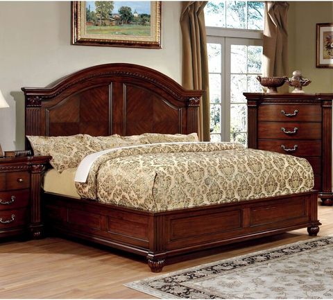 Furniture Of America Tamp Traditional Cherry Solid Wood Panel Bed ... for Building Your Bedroom Sanctuary A Practical Guide to the Alton Cherry II Collection