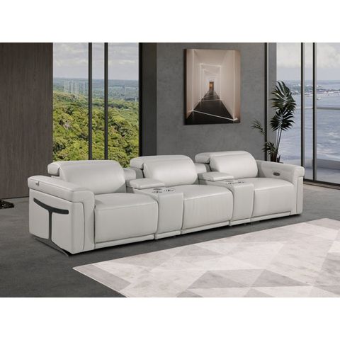 Global United 5-Piece 3-Power Reclining Italian Leather Sofa With Power ... for The Ultimate Guide to Selecting Your First Top Grain Italian Leather Sofa