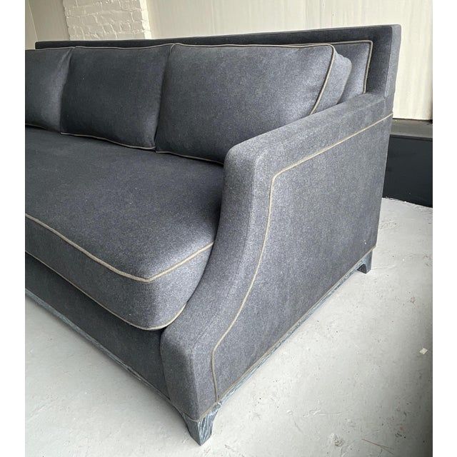 Gray &amp; Olive Green Alpaca Wool Slope Arm Sofa With Charcoal Cerused Oak ... for Uttermost Freefall Gray Ceruse Sofa