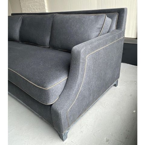 Gray & Olive Green Alpaca Wool Slope Arm Sofa With Charcoal Cerused Oak ... for Uttermost Freefall Gray Ceruse Sofa