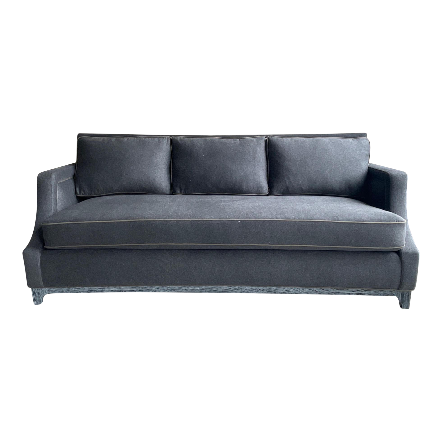 Gray &amp; Olive Green Alpaca Wool Slope Arm Sofa With Charcoal Cerused Oak ... inside Caring for Your Uttermost Freefall Sofa: Tips for Longevity and Beauty