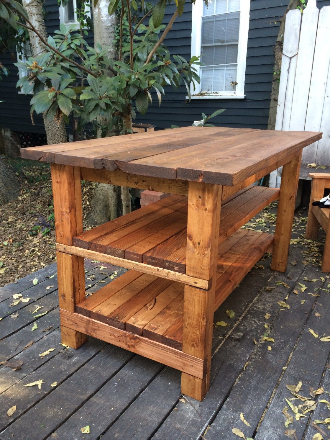 Hand-Built Rustic Kitchen Island | Diy Kitchen Island, Rustic Kitchen ... with Bowery Hill 3-Shelf Wooden Kitchen Island In Marble And Rustic Brown