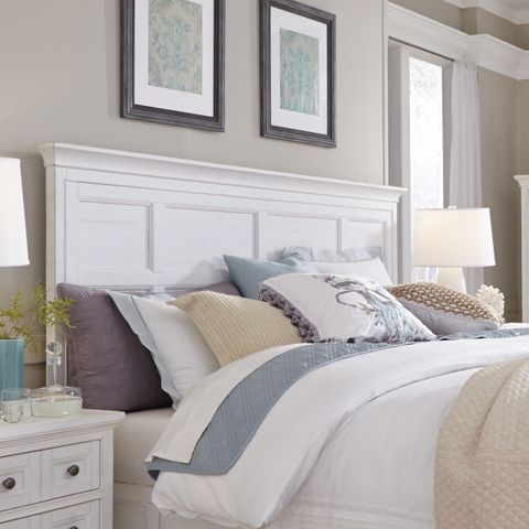 Heron Cove Relaxed Traditional Soft White Queen Panel Bed Headboard ... within Understanding the Fundamentals of Sustainable Home Design