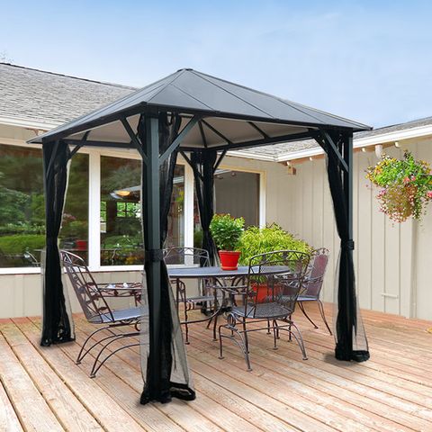 Hio Hardtop Insulated 8 Ft. W X 8 Ft. D Metal Patio Gazebo & Reviews ... regarding 8 Ft. W X 8 Ft. D Patio Gazebo With Double Roof