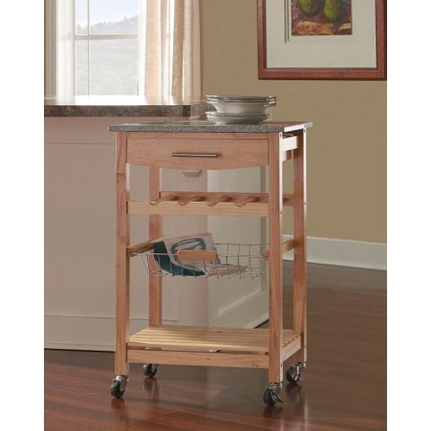 Home Decorators Collection 22. In. W Granite Top Kitchen Island Cart ... with Classic Kitchen Island Cart, Spacious Design With White Granite Top, Mahogany