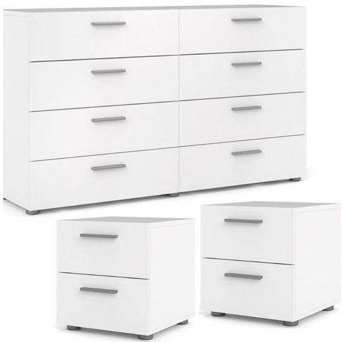 Home Square 3 Piece Bedroom Set With Dresser And 2 Nightstands In White ... intended for Creating Your Sanctuary Exploring the Dean Sand Upholstered Bedroom Set