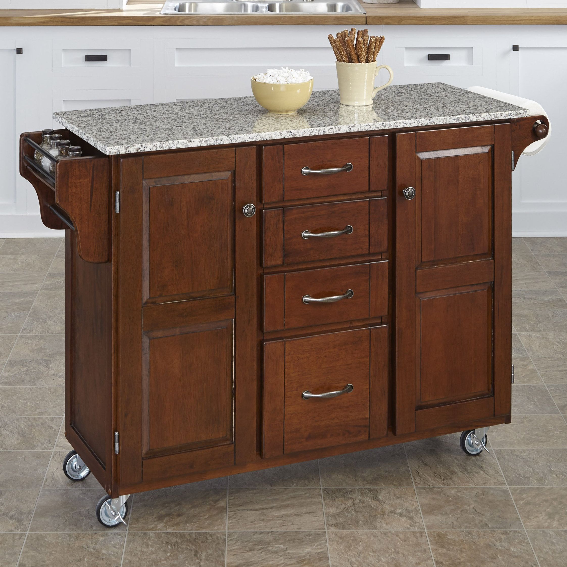 Home Styles Create-A-Cart Kitchen Island With Granite Top &amp; Reviews ... throughout Mahogany&amp;#039;s Enduring Appeal in Kitchen Design A Comprehensive Guide