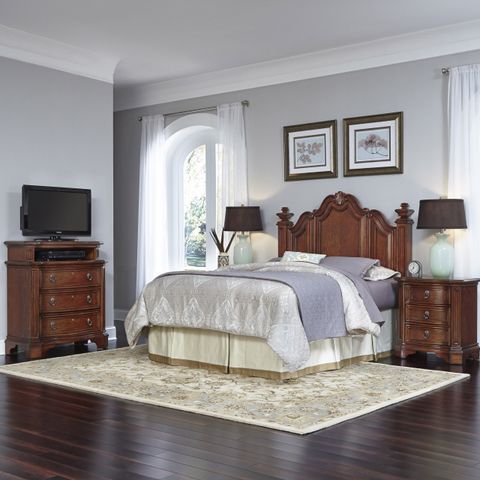 Home Styles Santiago Panel 4 Piece Bedroom Set | Wayfair intended for Cassie Queen Wood 4 Piece Bedroom Set