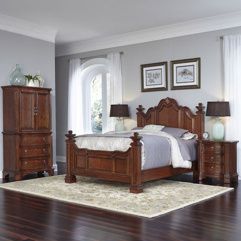 Home Styles Santiago Panel 4 Piece Bedroom Set | Wayfair with Cassie Queen Wood 4 Piece Bedroom Set