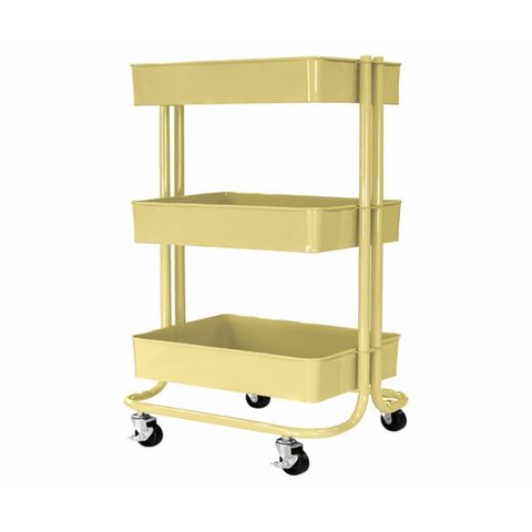 Homestead 3-Tier Rolling Metal Storage Cart - Lemon Meringue (1 Each ... regarding Claudio Oyster Gray Metal Storage Cart