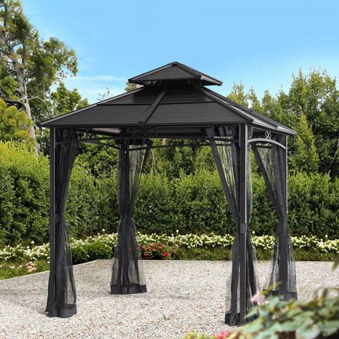 Hometrends 8 Ft. X 8 Ft. Hardtop Gazebo With Netting | Walmart Canada throughout Beyond the Basics Innovative Design Ideas for Your 8x8 Patio Gazebo