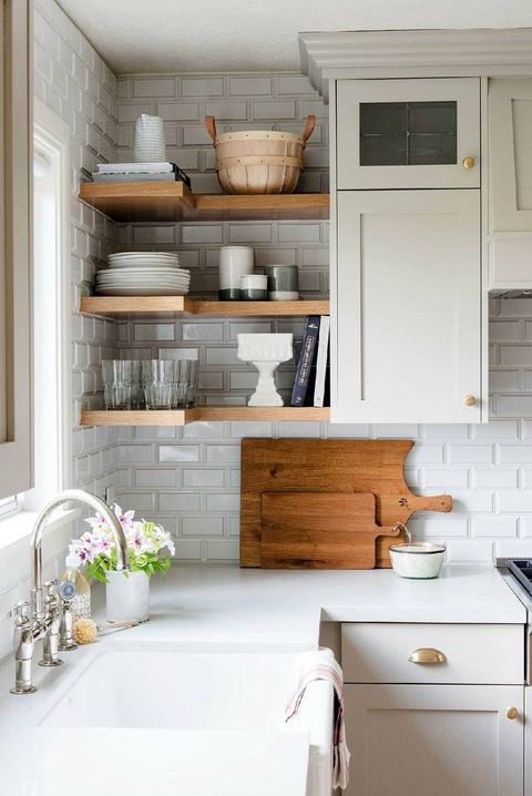 How To Style Open Kitchen Shelving That's Practical And Beautiful ... inside Beyond the Surface A Detailed Look at the Alameda Kitchen Island's Material and Build Quality