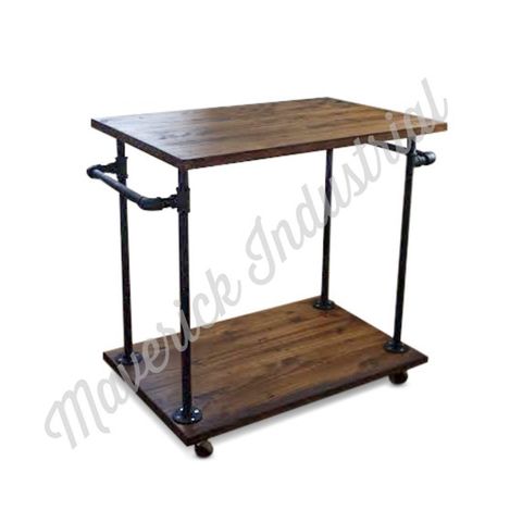 Industrial Kitchen Cart Bar Cart Serving By Maverickindustrial within Aldric Distressed Tobacco Industrial Serving Cart