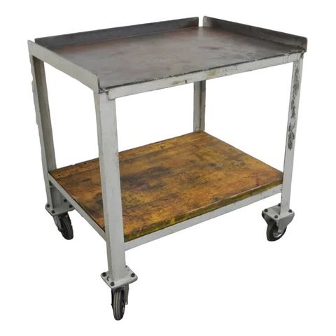 Industrial Serving Cart, 1970S | Chairish regarding Aldric Distressed Tobacco Industrial Serving Cart