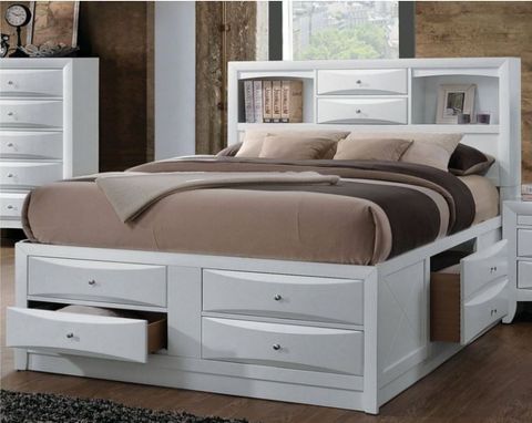 Ireland Full Bed W/ Storage In White - Acme Furniture 21710F | King ... throughout  Storage